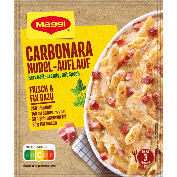 MAGGI Pasta Fix Carbonara Nudel-Auflauf (1 x 38g)