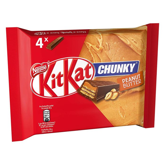 NESTLÉ KitKat Chunky Peanut Butter Knusperwaffel 24er Pack (20 x 4 x 42g)
