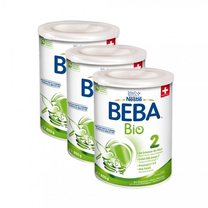 BEBA 2 Bio Folgemilch, Folgemilch nach dem 6. Monat (3 x 800g)